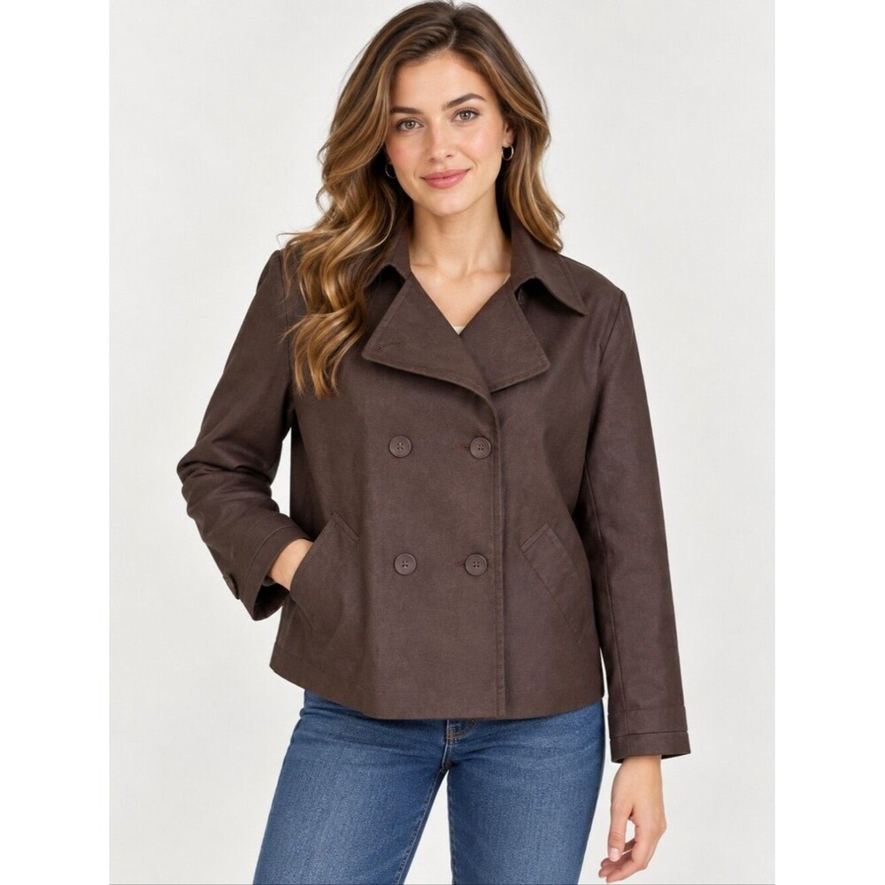 EUC like new New York Company women's brown double breast jacket coat XL